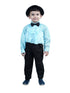 BookMycostume Ballroom Western Dance Blue Frill Shirt Black Pant Hat & Bow Set Kids  Fancy Dress Costume